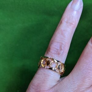 Vintage AVON Gilded Trellis Ring, Goldtoe, Sz 6, NOS